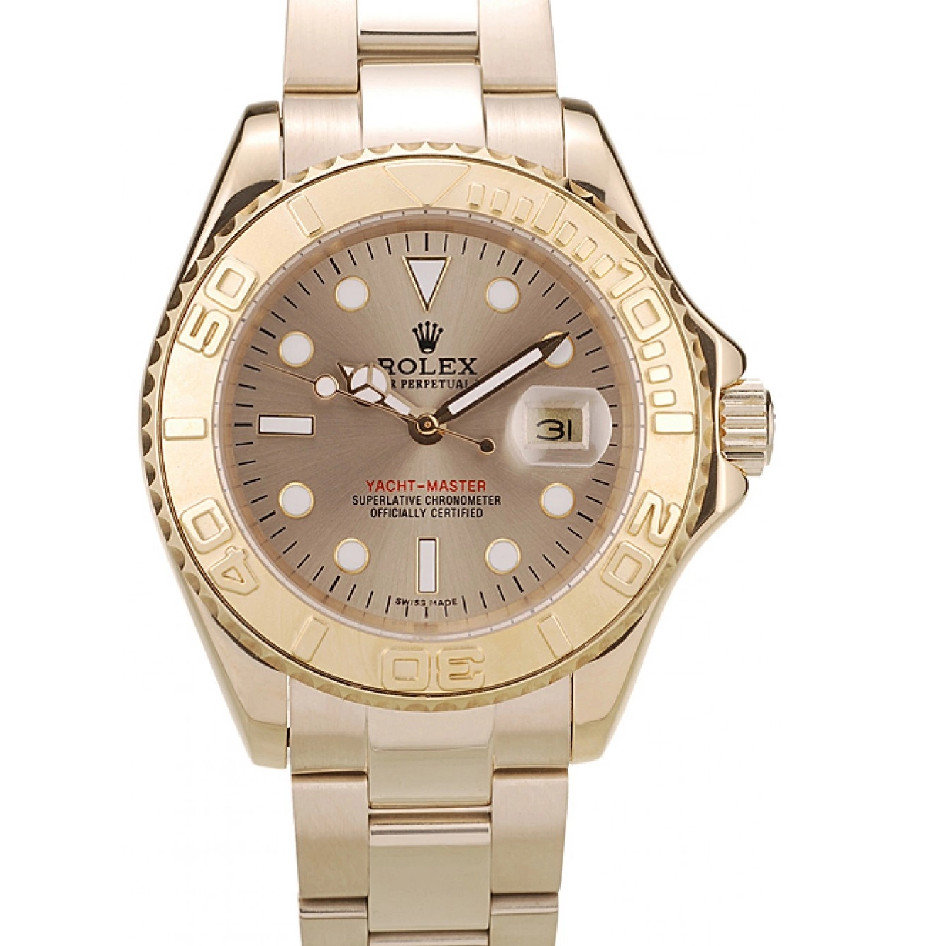 Aaa replica watch Dial Gold Master Rolex 98232 Yacht Gold Bezel 0624